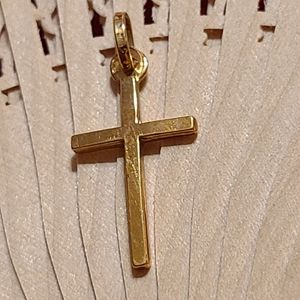 Tiny Cross gold tone charm for sale